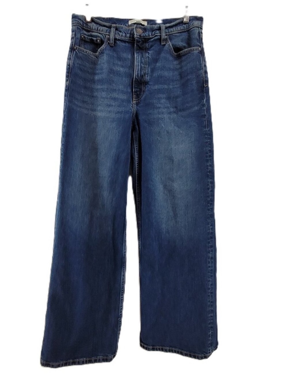 Banana Republic women’s Relaxed Wide-Leg Jeans - Dark Blue Denim